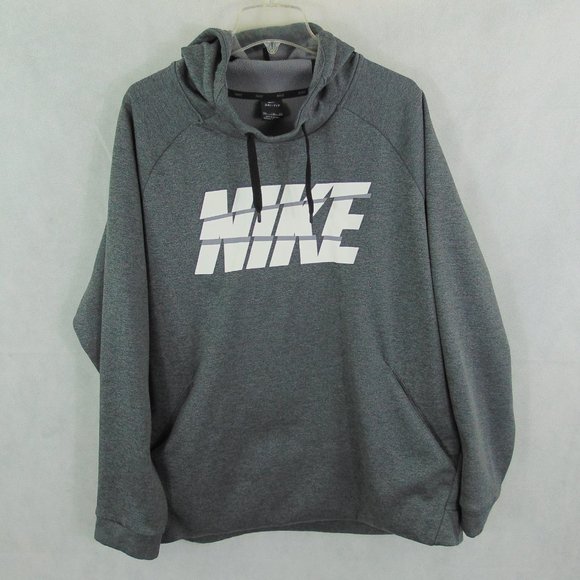 NIKE DRI-FIT THERMA GRAY HOODIE SIZE XXL - Picture 1 of 5
